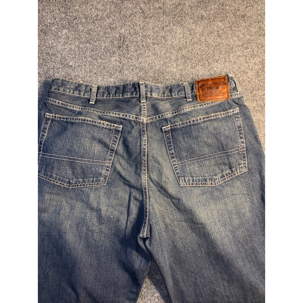 Polo Ralph Lauren Jeans Men 36/30 Blue Denim Medium Wash Streetwear Straight Leg - Picture 11 of 12